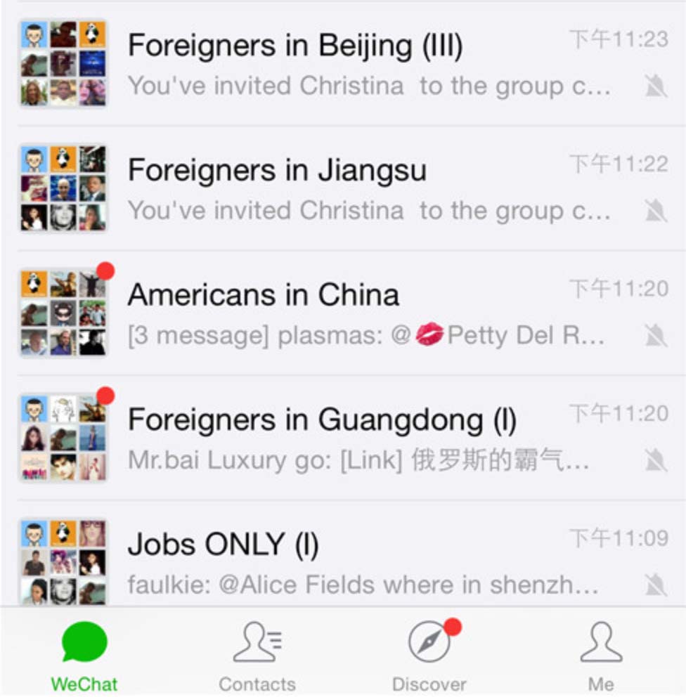 Verfolgen von Gruppen in WeChat